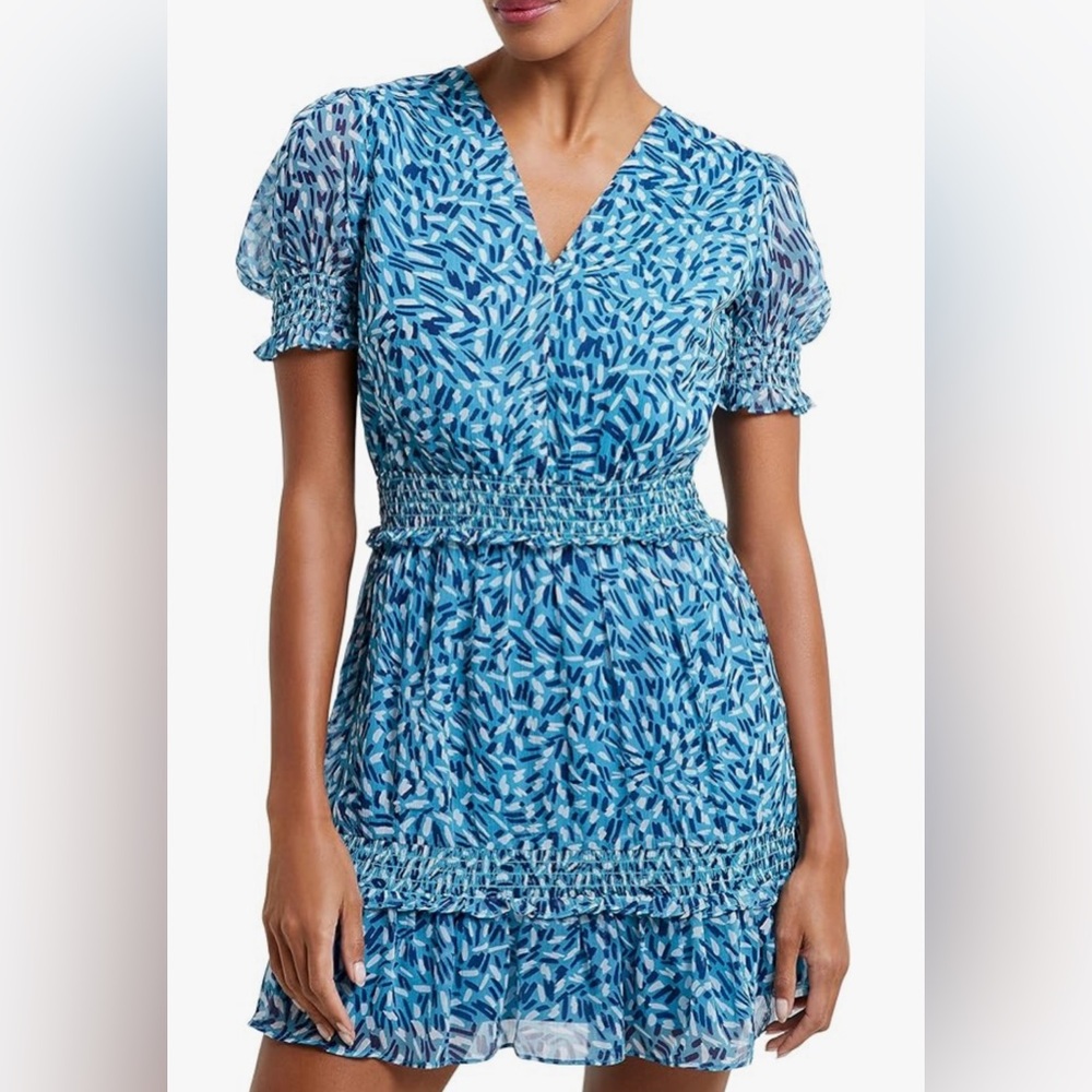 French Connection Womens Billi Recy Hallie Printed Short Mini Dress